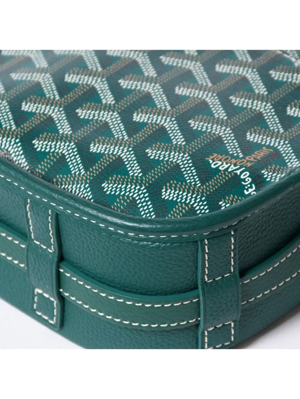 Goyard Belvedere PM Shoulder Bag Green Leather